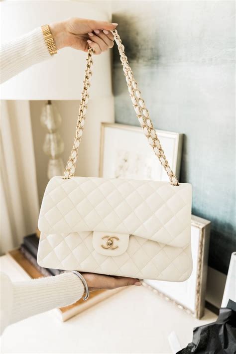 all white chanel purse|chanel white bag price.